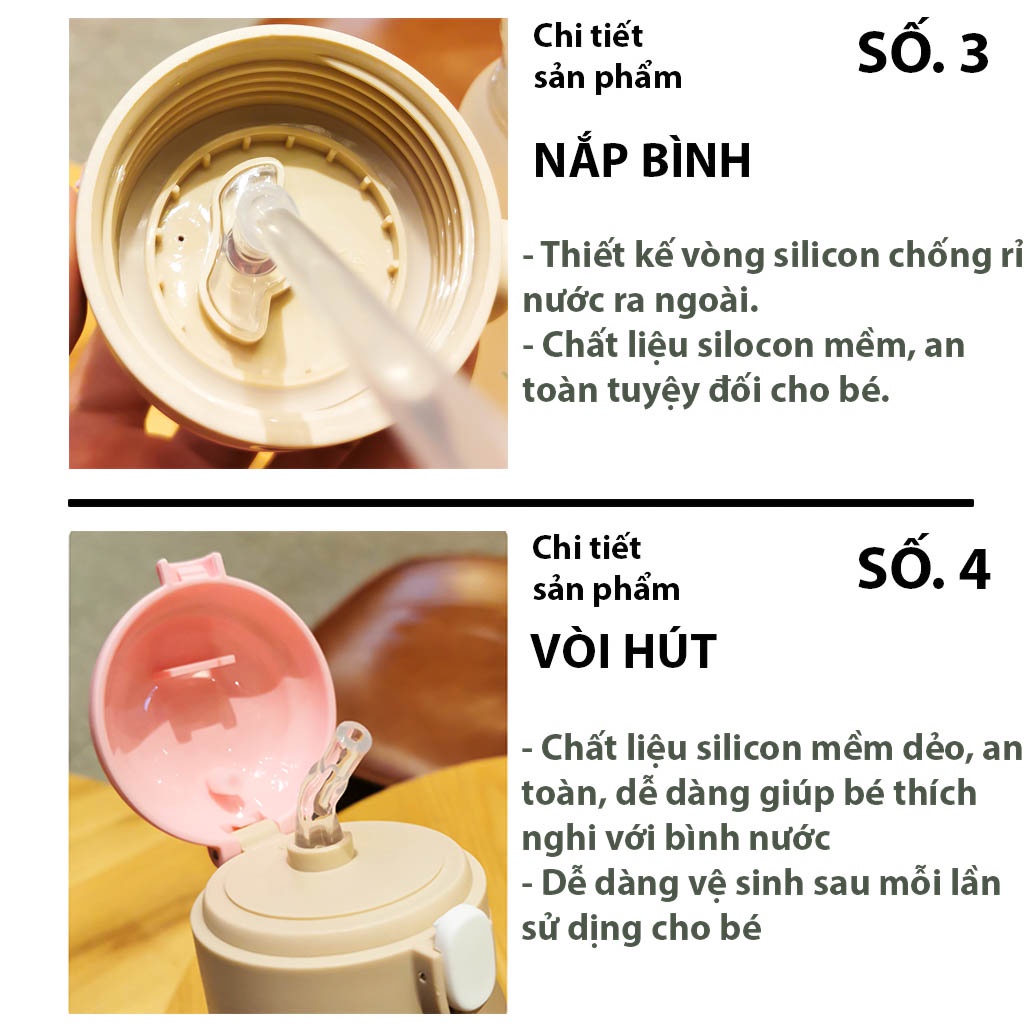 Bình nước cho bé, bình tập uống nước cho bé dễ thương