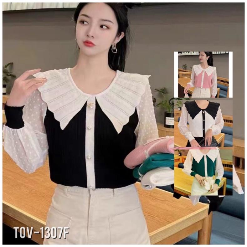 💝💝ÁO LEN CỔ SEN TAY VOAN SẴN HÀNG _tongkhotovan