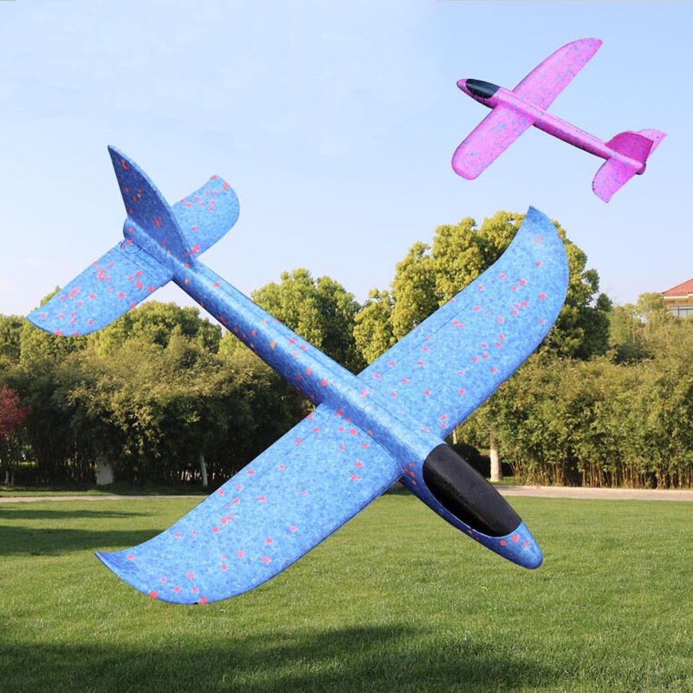 Máy bay xốp ném tay cỡ lớn 48cm, đồ chơi ngoài trời dành cho bé, đồ chơi máy bay sáng tạo - Hobi Store