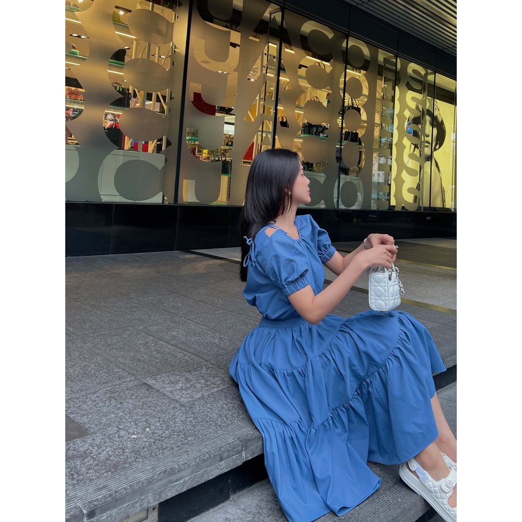 Set Nữ Áo - Chân Váy Tiered , Chất Vải kate ướt Thoải Mái , WSD000393 ,SOMEHOW