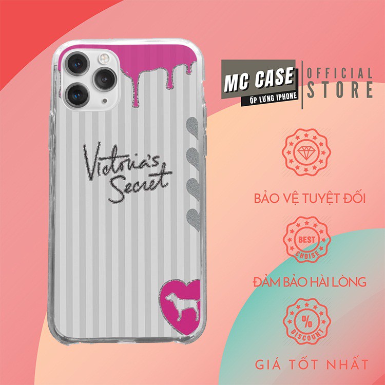 Ốp Lưng Victoria Secret Sọc Hồng Điệu Đà cho iphone 6/7/8/Plus/X/Xs/XsMax/Xr/11/Pro/12Mini/12 PROMAX VICPOD00085