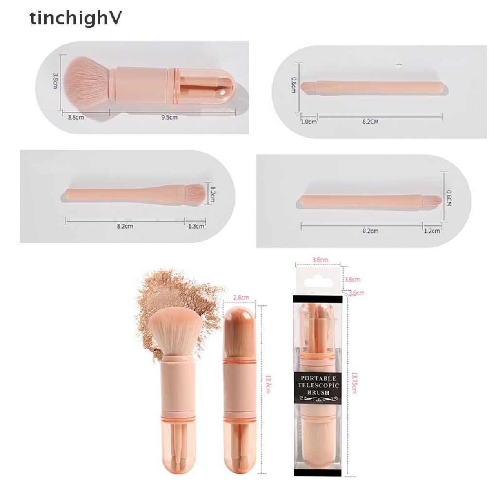 Cọ Trang Điểm Mắt 4 Trong 1 Có Thể Thu Gọn Tiện Dụng