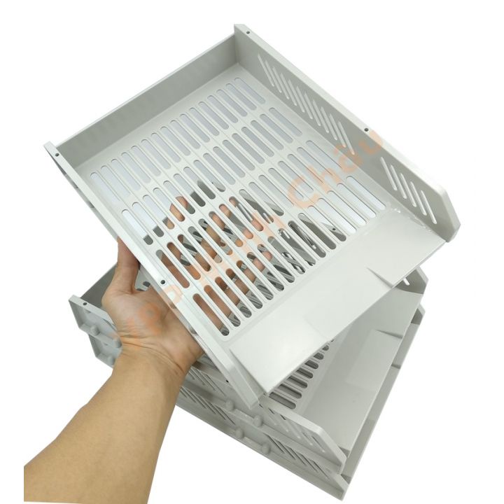 Khay Đựng Tài Liệu Nhựa Deli 3 Tầng 9209 - Loại Nằm Ngang