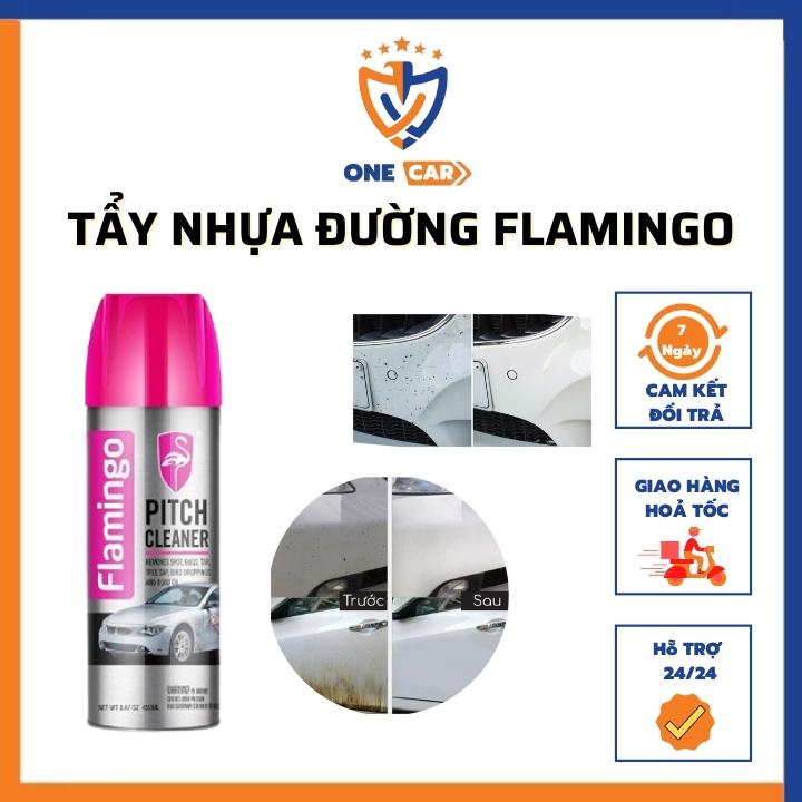 Bình xịt tẩy nhựa đường, tẩy băng keo sạch bóng như mới - Hàng chính hãng Flamingo F012 450ml - ONECAR