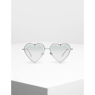 Mắt kính thời trang Charles&Keith Thin Metal Frame Heart-Shaped Sunglasses - Multi