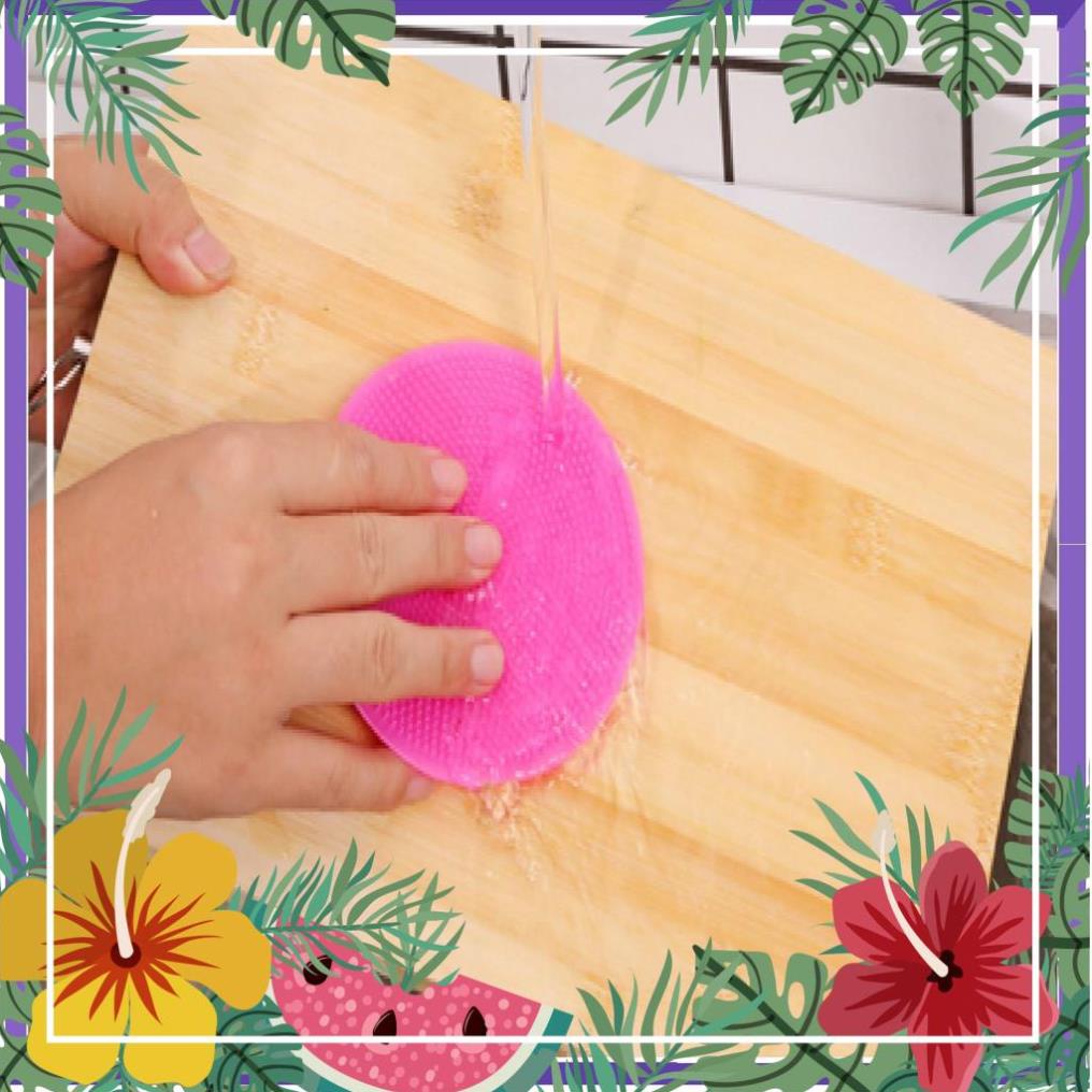 Miếng Cọ Rửa Chén Bát, Xoong Nồi Silicon Tiện Dụng Có Móc Treo Tường Thông Minh Đa Năng