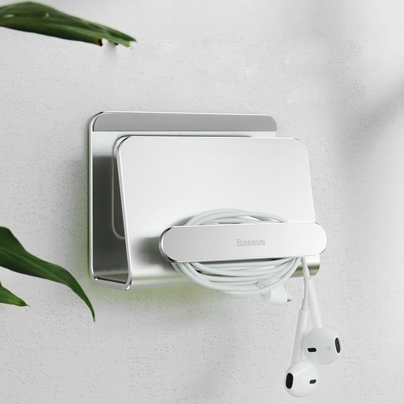 Bộ đế giữ điện thoại dán tường Baseus Wall Mounted Metal Holder đa năng chất liệu hợp kim kẽm sáng bóng cực kỳ chắc chắn