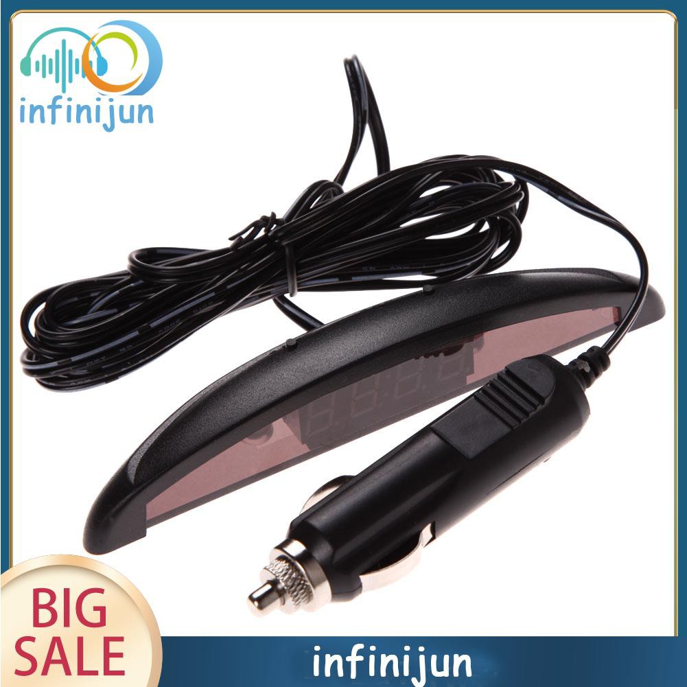 Đồng Hồ Điện Tử Hiển Thị Đèn Led 12v Cho Xe Hơi