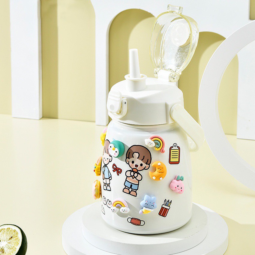 Sticker Dán 3D Dễ Thương Trang Trí Bình Nước Sáng tạo Phong cách Hàn Quốc