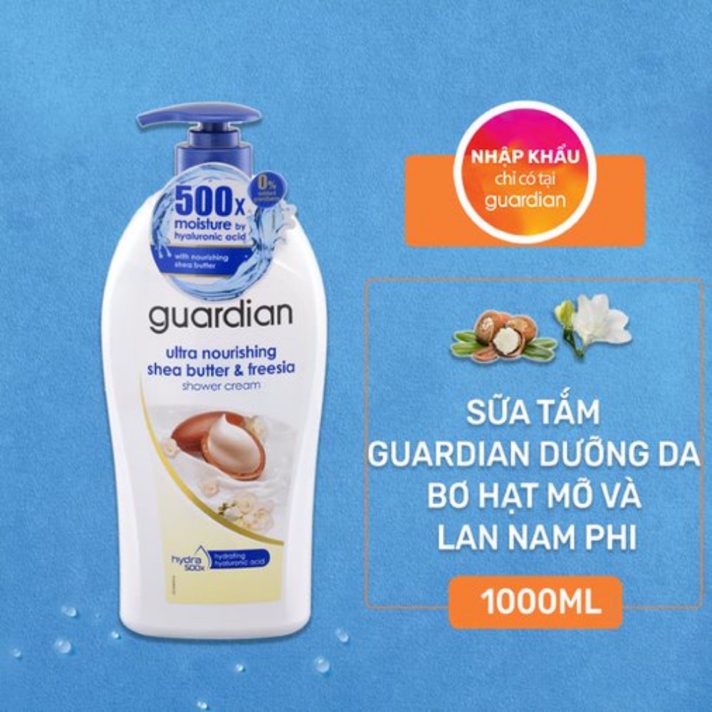 Sữa tắm Guardian dưỡng da Bơ Hạt Mỡ và Lan Nam Phi 1000ml