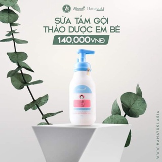 Sữa tắm gội em bé hanayuki baby top to toe wash