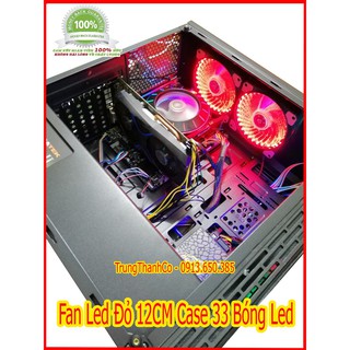 Fan led đỏ 12cm case 33 bóng led