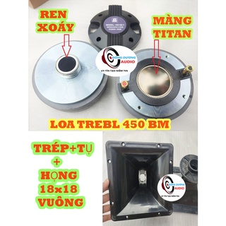 CẶP LOA TREBLE RỜI COIL 450 BM CHINA KÈM HỌNG 18X18 VÀ TỤ 2,2MF - CỦ KÈN 1206