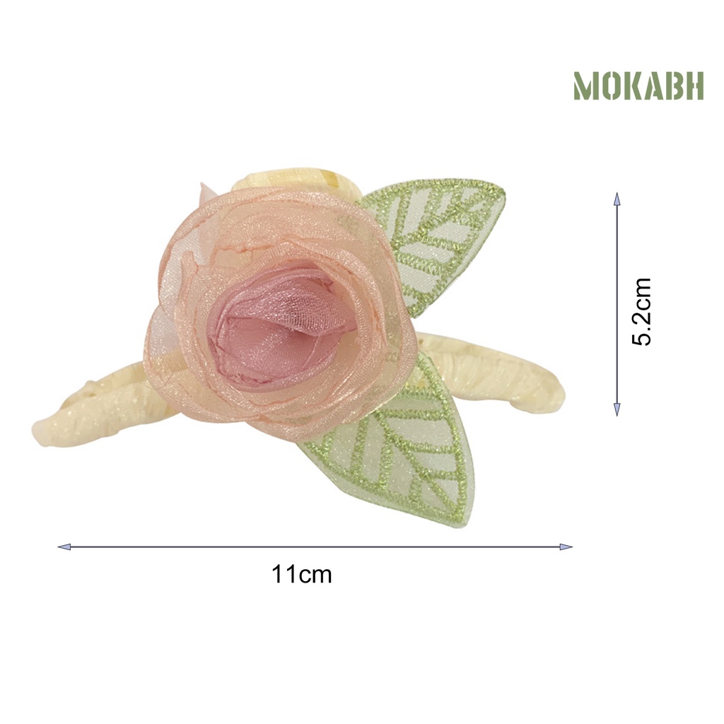 < Kẹp Tóc Càng Cua Bằng Vải Lưới Trang Trí Hoa Tinh Tế Chất Lượng Cao Phong Cách Ngọt Ngào Cho Nữ >