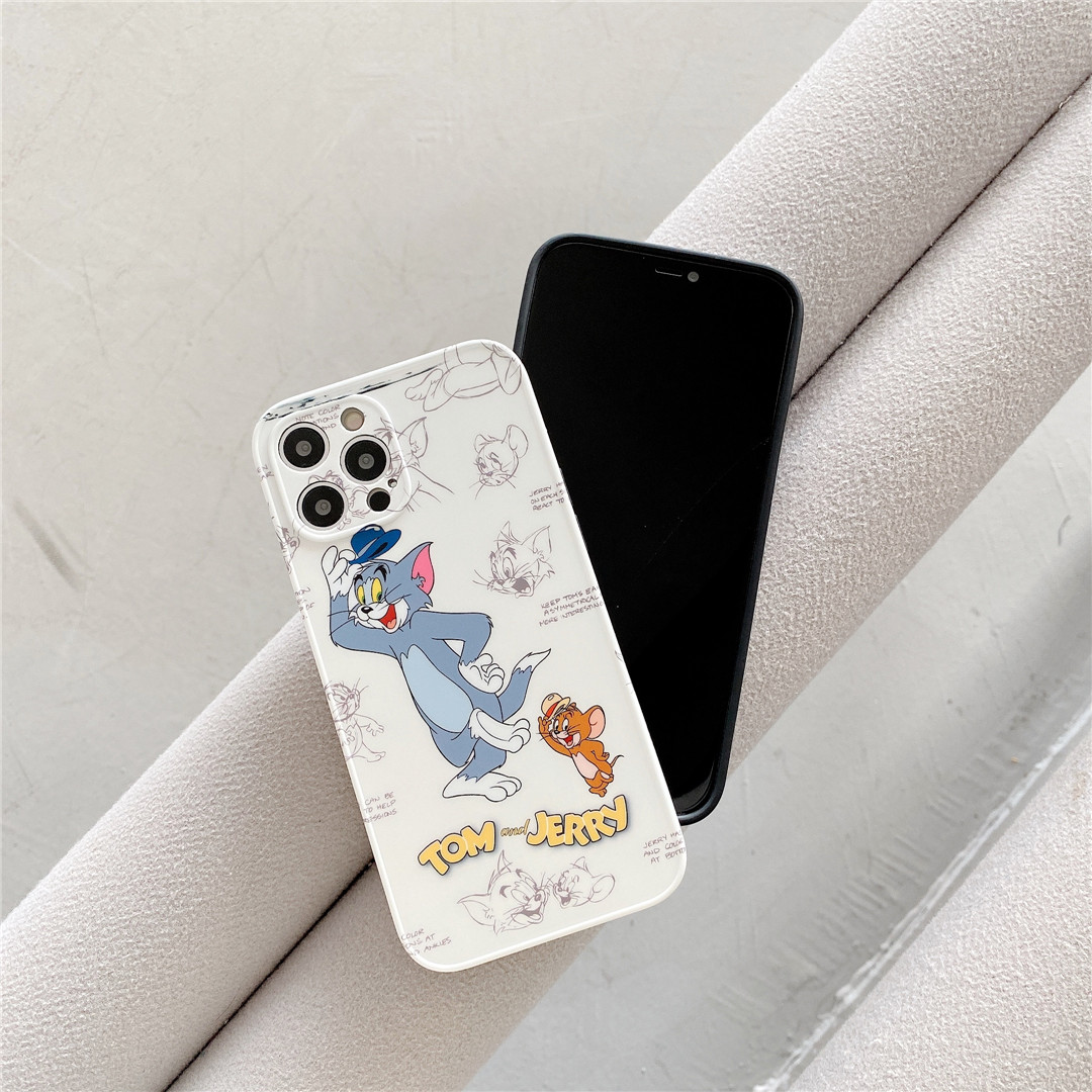 Soft Plastic Phone Cases Cute Couple cartoon Tom and Jerry Case suitable for iPhone12 mini 11 PRO MAX 7/8plus SE2020 X/XS XR XSMAX | BigBuy360 - bigbuy360.vn