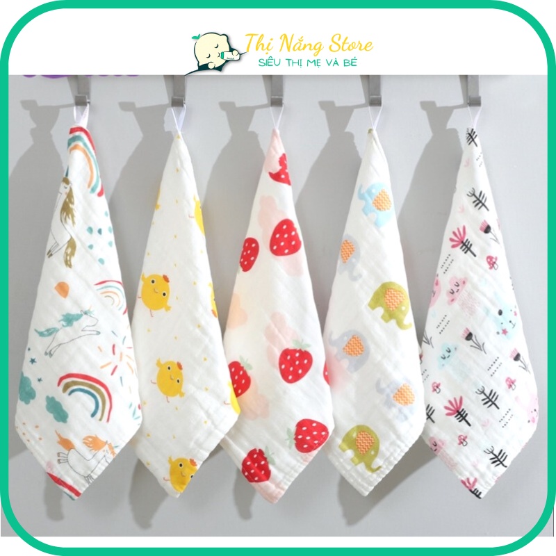 Khăn xô sữa cho bé sơ sinh chất liệu sợi tre 4 lớp, Khăn sữa sợi tre xuất nhật siệu mềm mại kháng khuẩn Thị Nắng Store