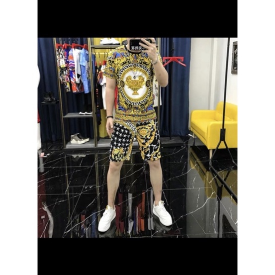 Set bộ nam in hoa văn thời trang phong cách SBTT_081