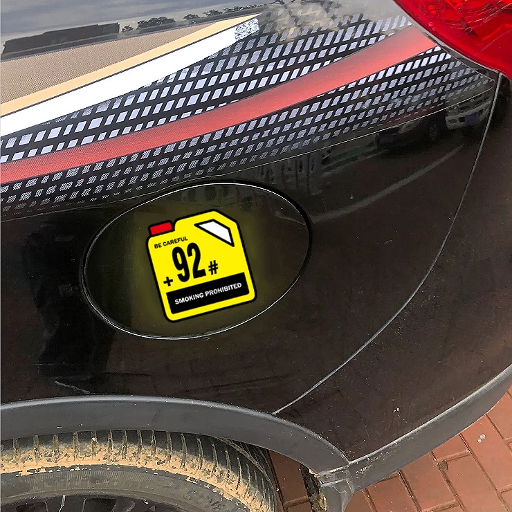 JDM Xe ô tô nhắc nhở Nhãn dán Loại xăng Decal Dễ thương Dán nắp bình xăng
