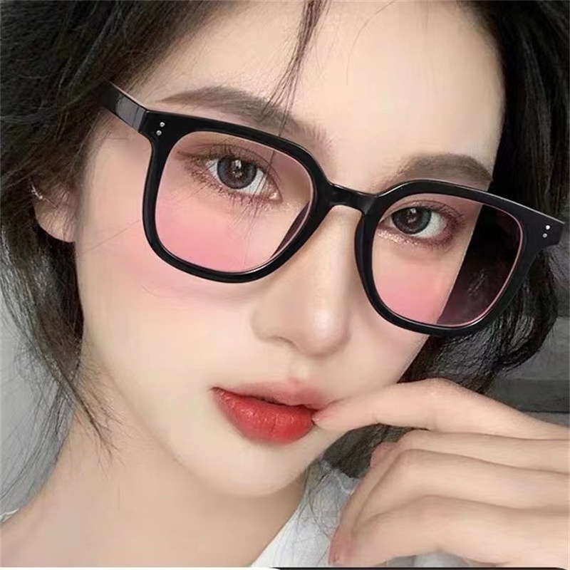 Kính mắt nữ nhiều màu kính hai chấm giá rẻ tạo hiệu ứng má hồng dễ thương hai màu trong suốt gọng đen  ZOE