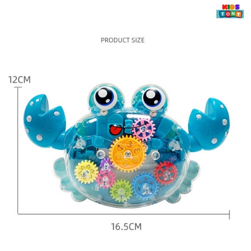 Đồ chơi con cua chạy pin tự động phát nhạc và đèn, cua đồ chơi cu te dễ thương vui nhộn cho bé Tony kids