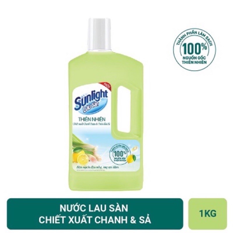 Nước lau sàn Sunlight Tinh Dầu Thiên Nhiên Hương Hoa Thơm Mát chai 1Kg