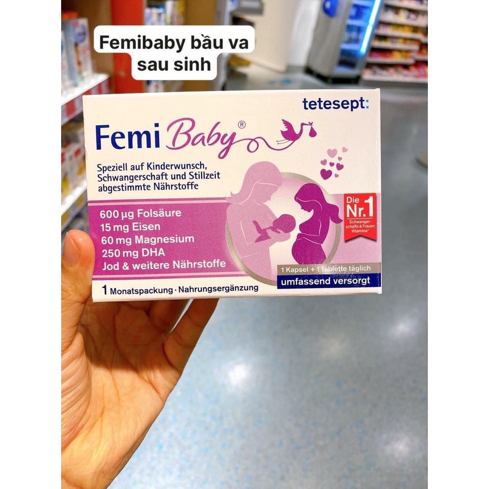 Vitamin bầu nội địa Đức ⚡ CHUẨN AUTH ⚡ Vitamin tổng hợp cho mẹ bầu và sau sinh Femibaby của Đức tăng cường sức khỏe