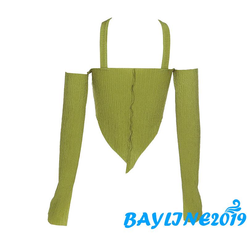 Áo Thun Crop Top Tay Dài Hở Rốn Thời Trang Quyến Rũ Cho Nữ