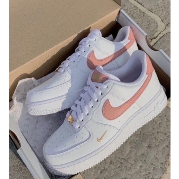 ✅shopgiayphutho19✅Giày AF1 Force Trắng Vệt Hồng Trend, Giày Thể Thao Sneaker Ban Nữ Bản Đẹp Mẫu Mới Hót 2022