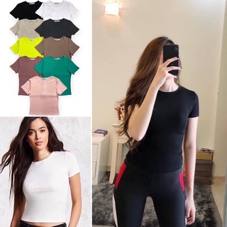 Áo  thun gân body  tay ngắn mềm mịn ( màu mới)