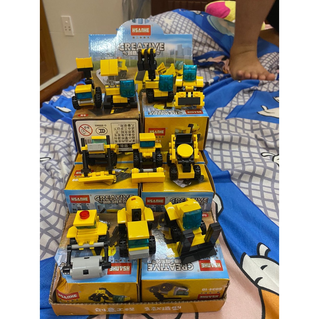 [VIdeo + Ảnh thật] Bộ lego 10 món phương tiện xe cộ