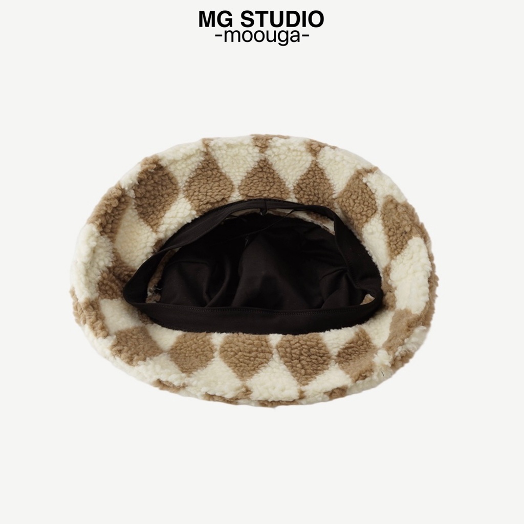 Mũ xô MG STUDIO họa tiết hình thoi 3 màu tuỳ chọn