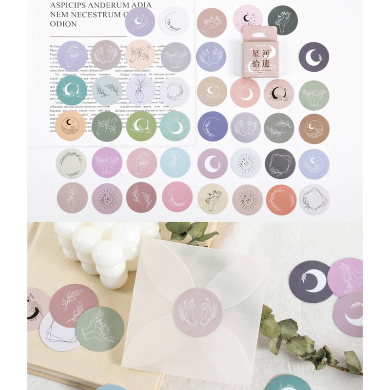 Set 45 Miếng Dán Trang Trí Sổ Tay DIY Hình Ngôi Sao / Sông Kích Thước Nhỏ Nhắn Xinh Xắn