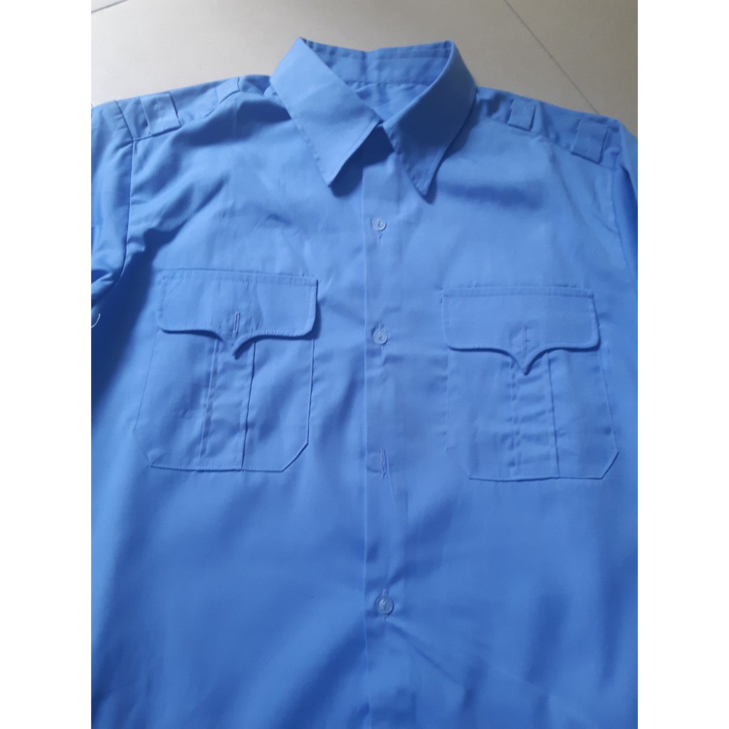 ÁO BẢO VỆ MÀU XANH HOÀ BÌNH - NGẮN TAY