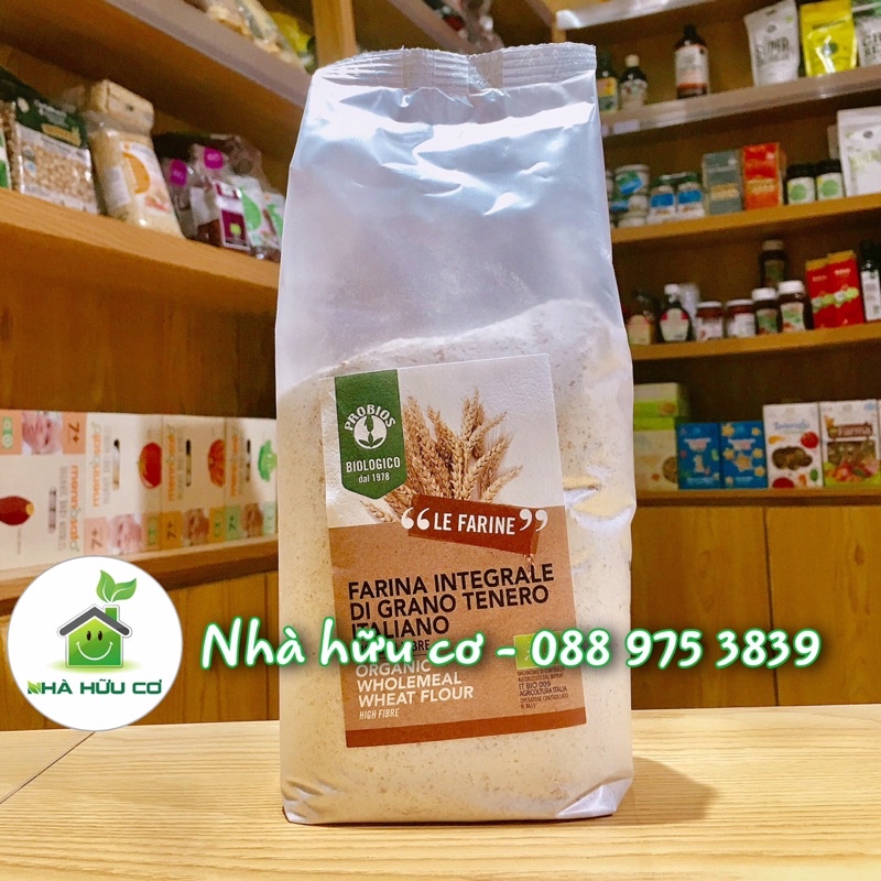 Bột mỳ nguyên cám hữu cơ Probios túi 200g/500g/1kg - Organic WholeMeal Wheat Flour - Hsd: 23/12/2022 - Nhà Hữu Cơ