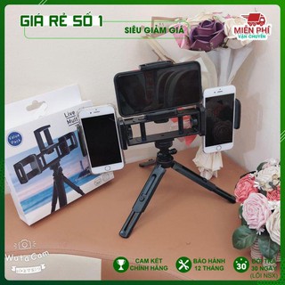 [Đơn 50K FreeShip] BỘ CHÂN ĐỠ LIVESTREAM + KẸP ĐIỆN THOẠI | Kẹp 3 Điện Thoại Cùng 1 Lúc | Dễ Dùng | 25001