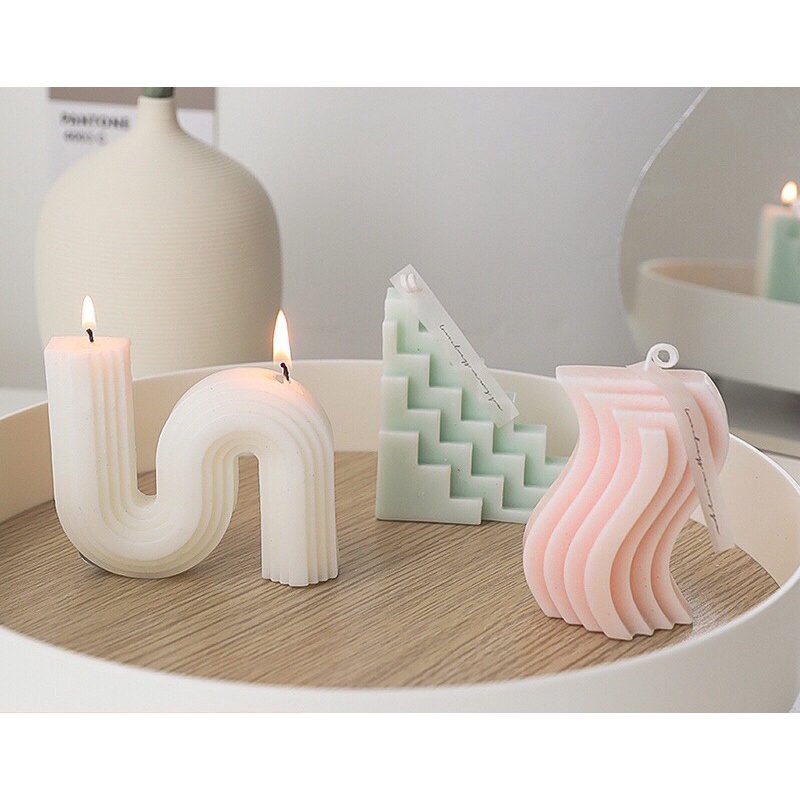 Nến thơm hình học sáng tạo decor trang trí phòng- August Decor