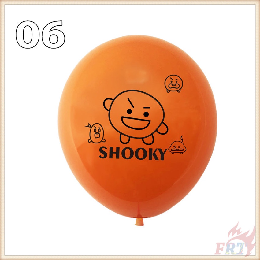 Bóng bay cao su 12inch in hình BT21 BTS để trang trí cho tiệc sinh nhật