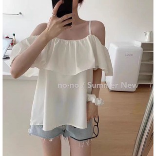 Áo rớt vai bèo kèm cột tóc