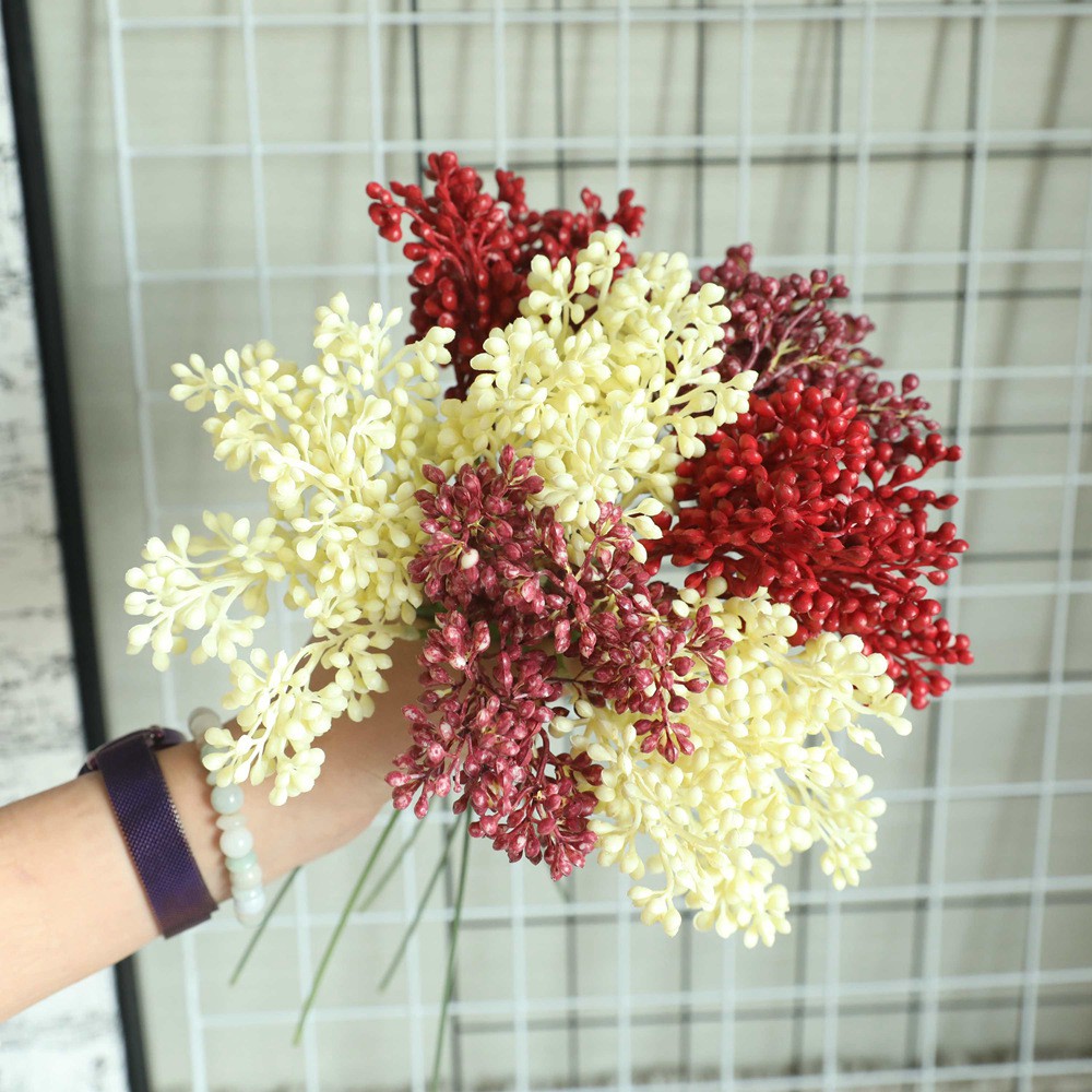 Cây hoa giả - Cành trái cây làm hoa chiêm điểm gói hoa cưới, trang trí, hoa để bàn, phụ kiện chụp ảnh
