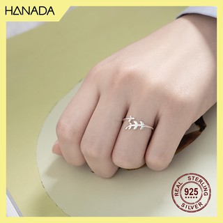 Nhẫn Bạc 925 Hanada Lá Hở 0035 O2