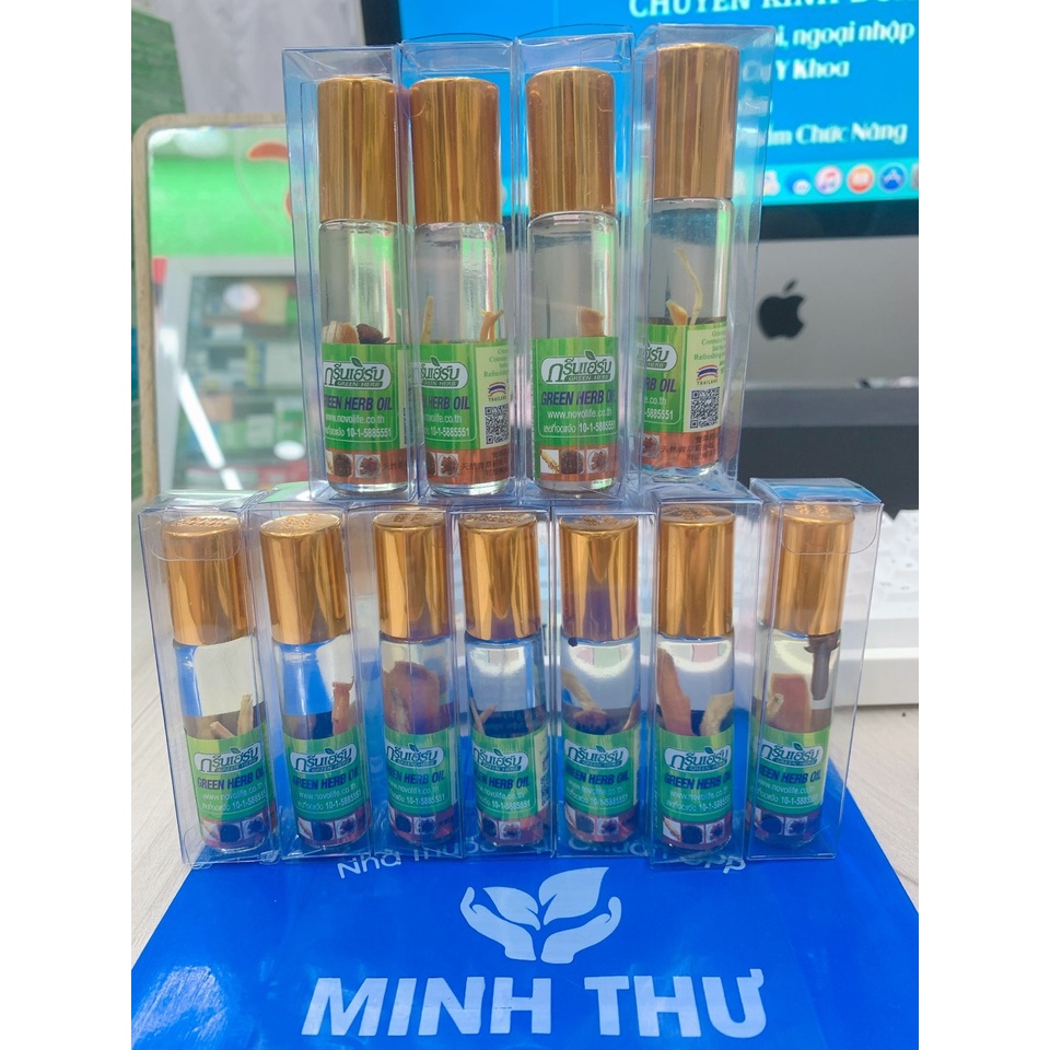 ✅[CHÍNH HÃNG] Dầu lăn sâm Thái Lan Green Herb Oil chai 8ml