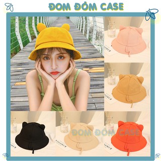 Nón bucket tai mèo có đuôi đáng yêu - nón bucket vành tròn cho nữ - 108