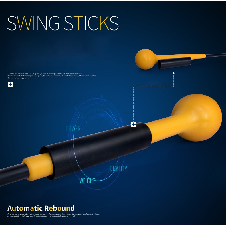 Gậy Tập Thể Lực Swing 115cm cán dẻo đàn hồi PGM/ Tập Lực Cánh Tay Và Vai Khi Swing Golf