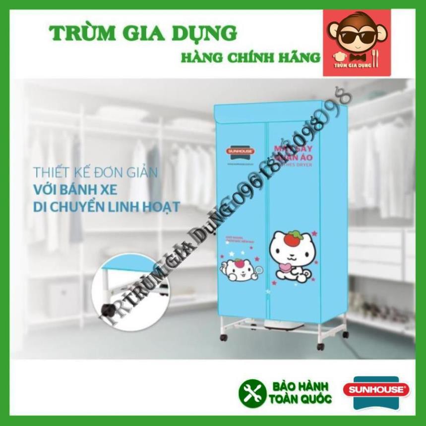 Máy sấy quần áo Sunhouse SHD2702, tủ sấy quần áo Sunhouse tối đa 15kg. Công suất 1000W