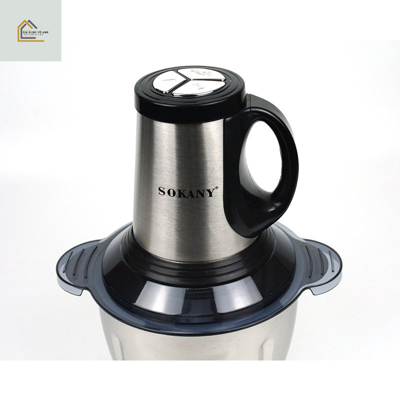 Máy xay thịt , máy xay đa năng Sokany 7011 4 lưỡi cối 3L Inox 304 công suất lớn 600w Hàng chính hãng BH 12 tháng