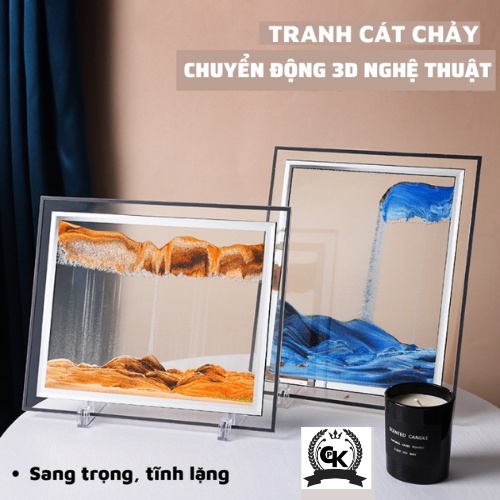 Tranh cát chảy chuyển động 3D, tranh nghệt thuật trang trí đồng hồ cát để bàn làm việc decor làm quà tặng cao cấp