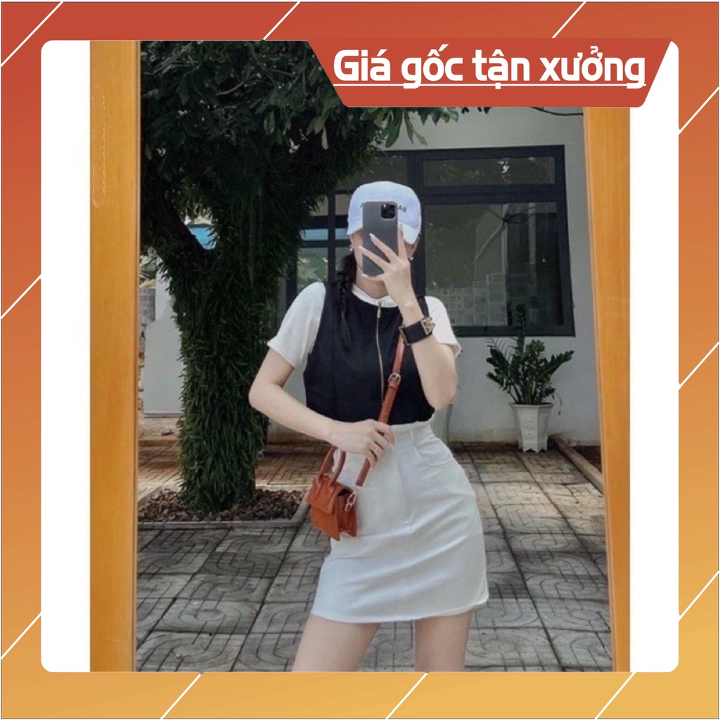 Chân Váy Nữ chữ A vải Kaki dáng váy Bassic Lưng Cao Có Quần Bên Trong mã 052