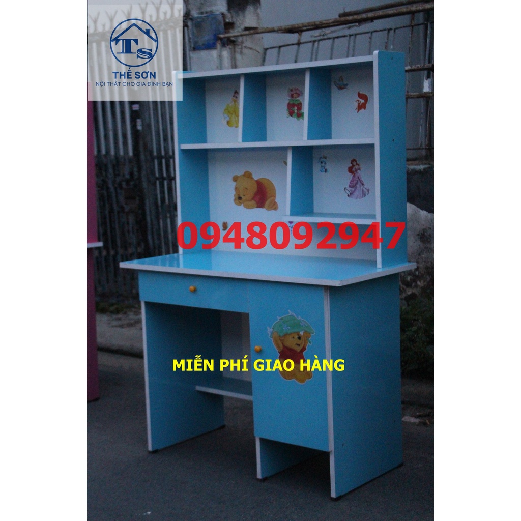 Bàn ghế học sinh có kệ rộng 1mx1m45x45 màu xanh lá freeship HCM