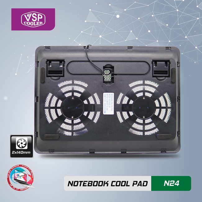 Đế Tản Nhiệt VSP Cooler N24 (2*Fan 14cm)