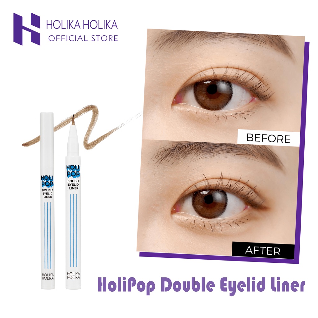 Bút kẻ trang điểm bọng mắt và mí mắt HOLIKA HOLIKA Pop double eyelid liner 0.5g